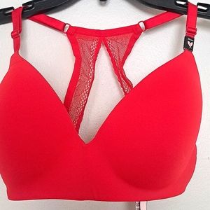 VS Lightly-Lined Wireless Shimmer Lace Back Bra 32DDD